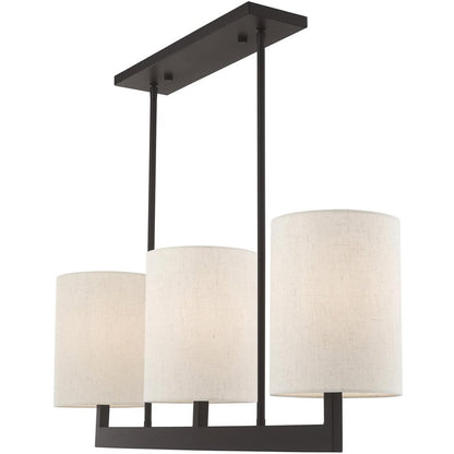 Bronze Three Light Dimmable Chandelier With Shades