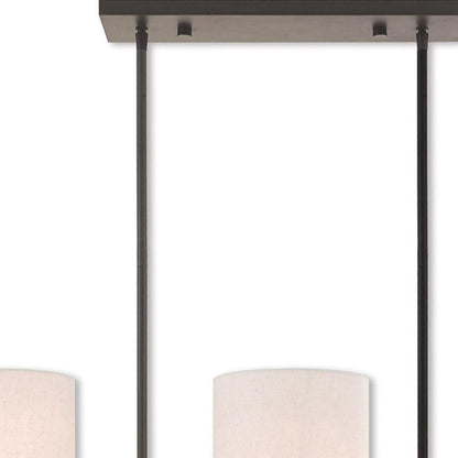 Bronze Three Light Dimmable Chandelier With Shades