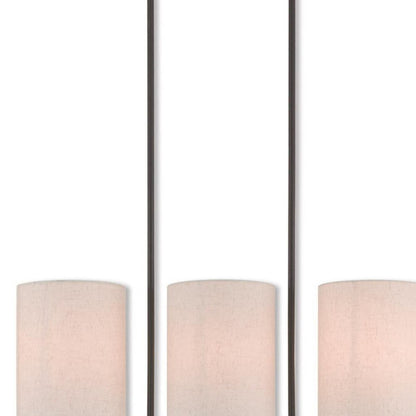 Bronze Five Light Dimmable Chandelier With Shades