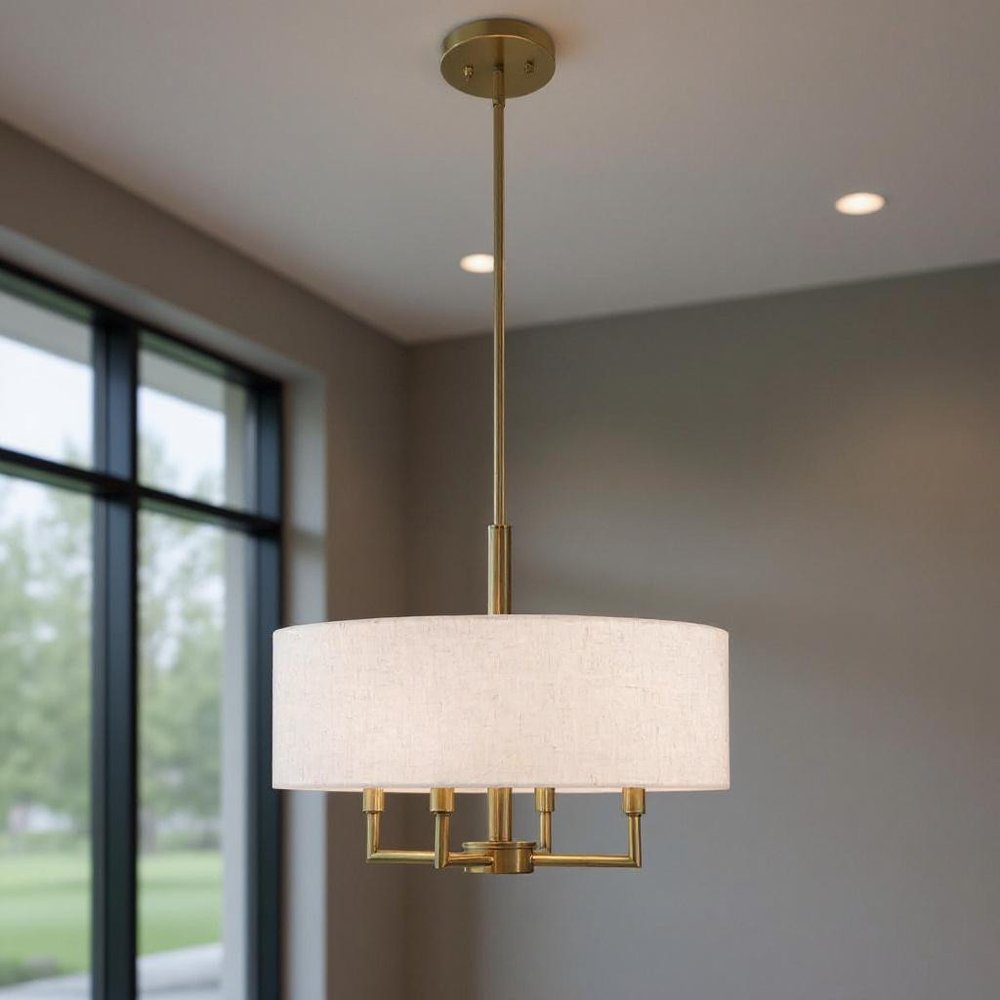 Four Light Dimmable Chandelier With Shades