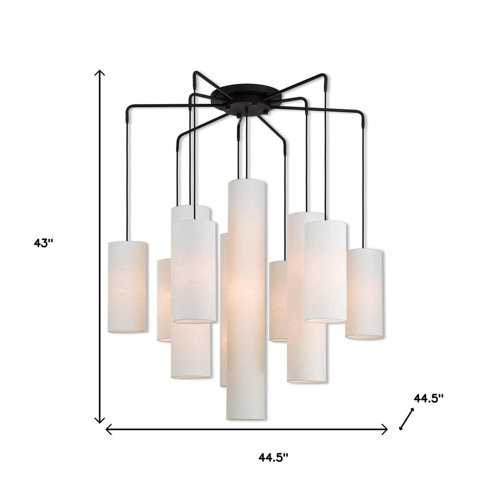Bronze Multi Light Dimmable Chandelier With Shades