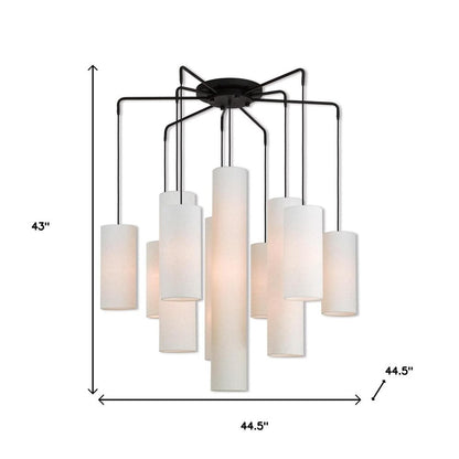 Bronze Multi Light Dimmable Chandelier With Shades