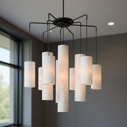 Bronze Multi Light Dimmable Chandelier With Shades
