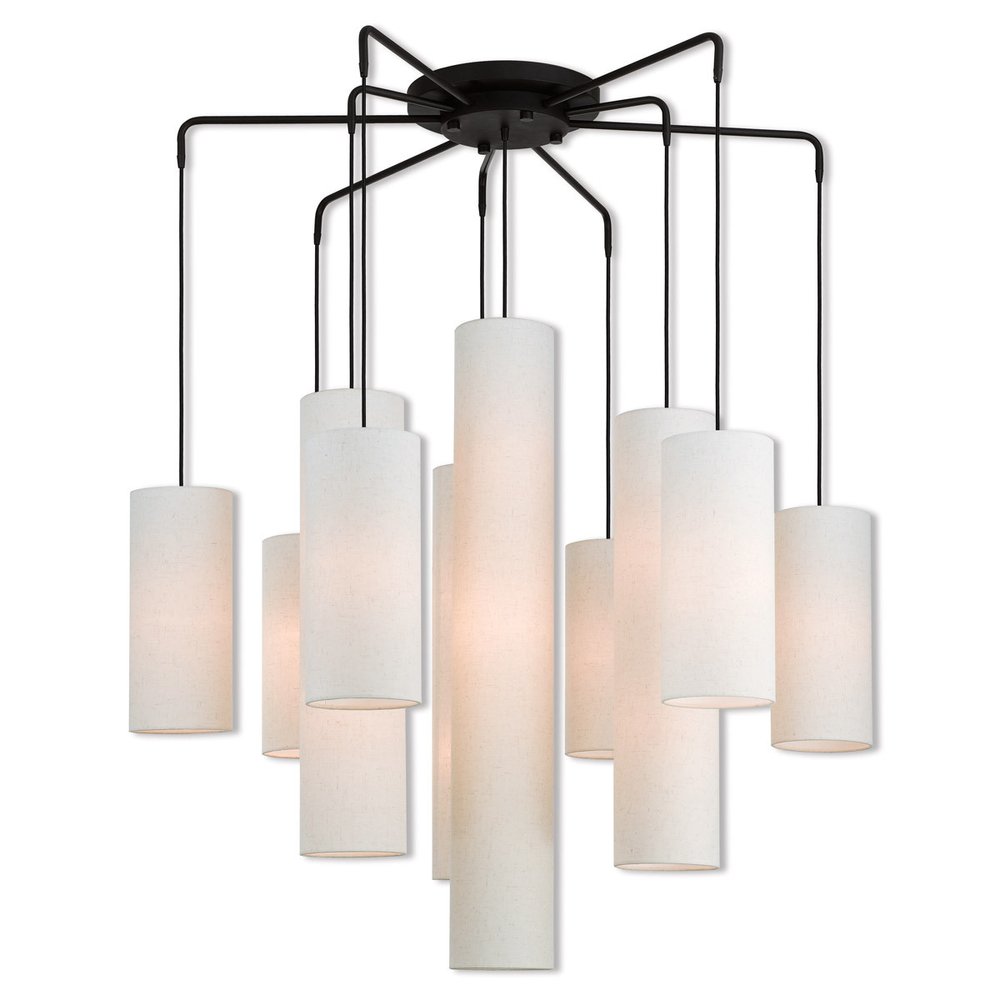 Bronze Multi Light Dimmable Chandelier With Shades