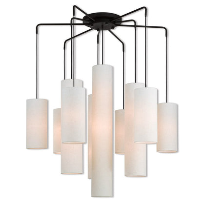 Bronze Multi Light Dimmable Chandelier With Shades