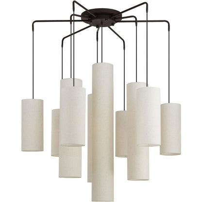 Bronze Multi Light Dimmable Chandelier With Shades