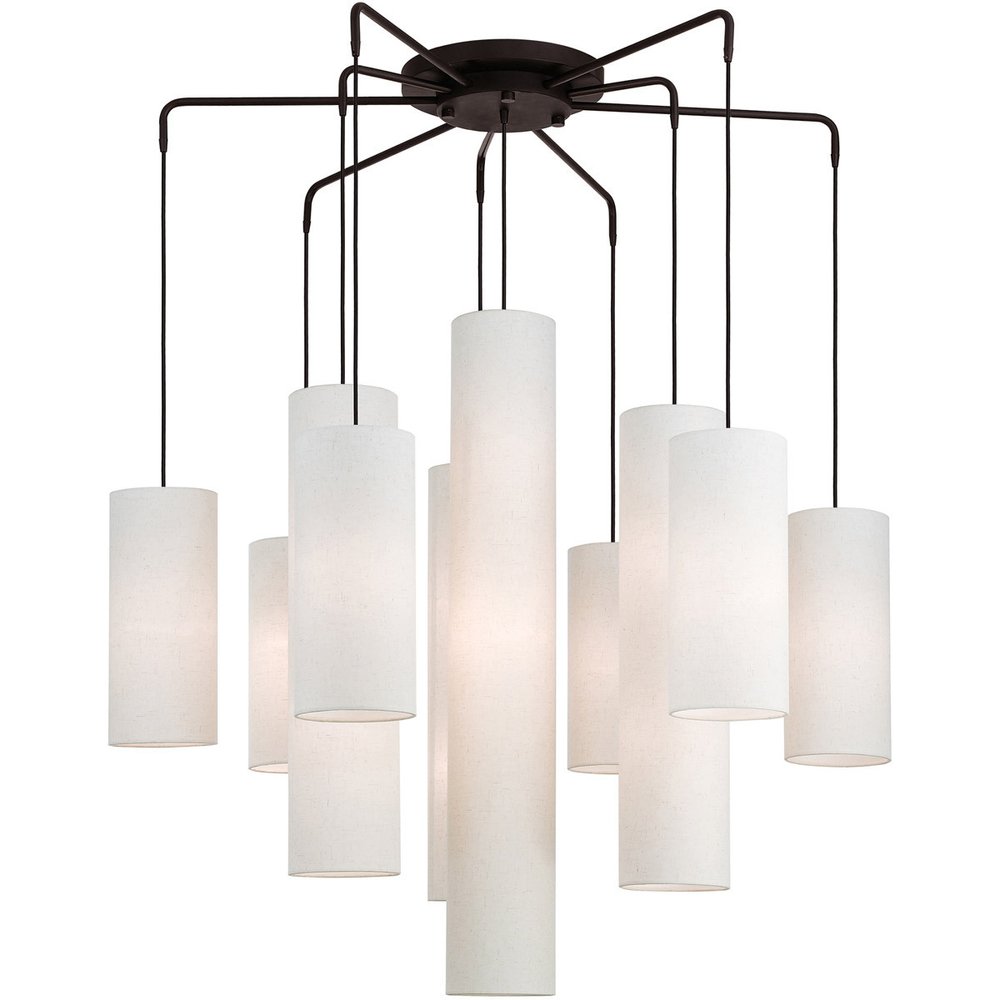 Bronze Multi Light Dimmable Chandelier With Shades