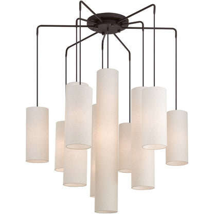 Bronze Multi Light Dimmable Chandelier With Shades