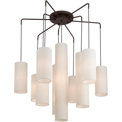 Bronze Multi Light Dimmable Chandelier With Shades