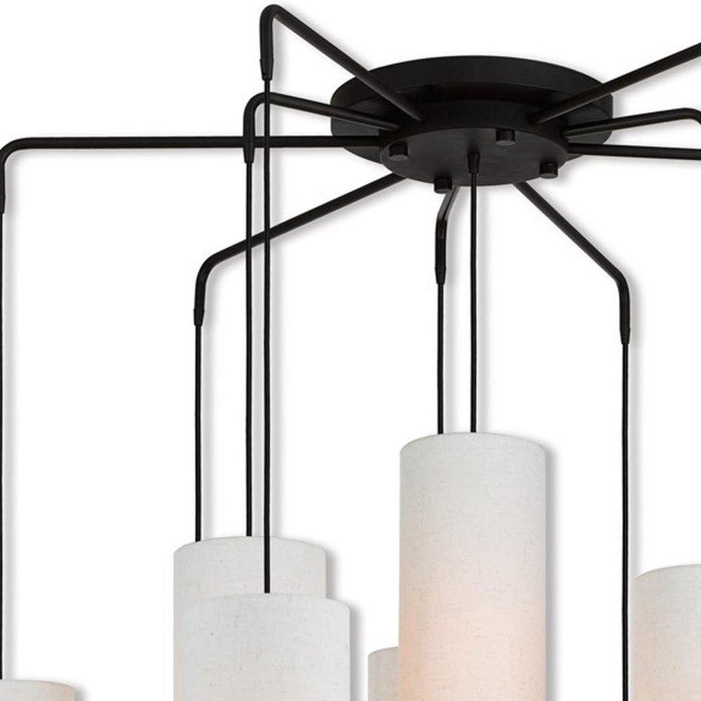 Bronze Multi Light Dimmable Chandelier With Shades