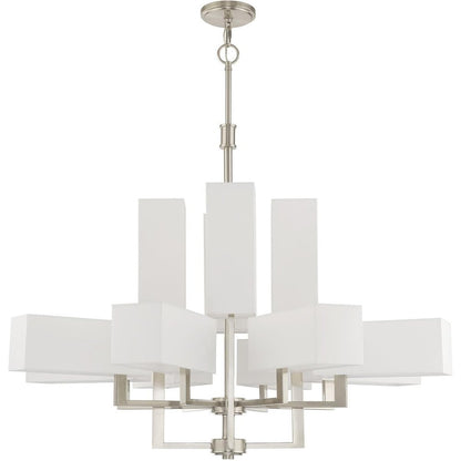 Twelve Light Dimmable Chandelier With Shades