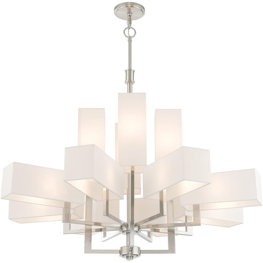 Twelve Light Dimmable Chandelier With Shades