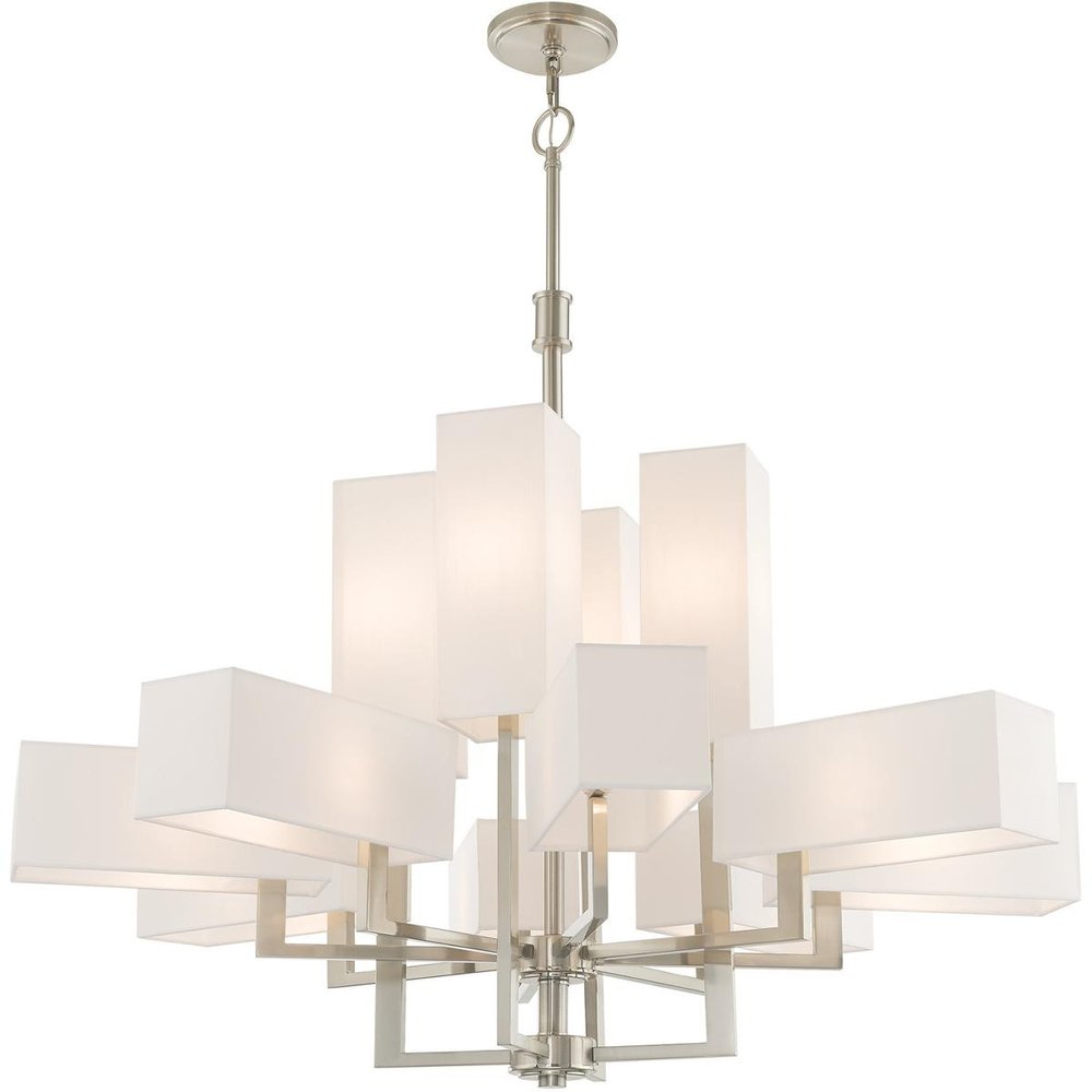 Twelve Light Dimmable Chandelier With Shades