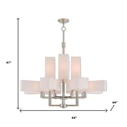 Twelve Light Dimmable Chandelier With Shades