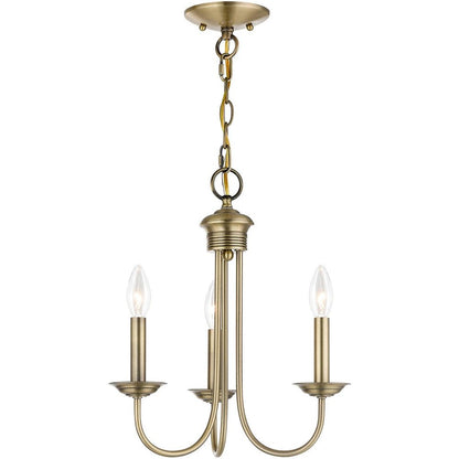 Three Light Dimmable Chandelier With Shades