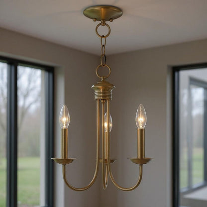Three Light Dimmable Chandelier With Shades