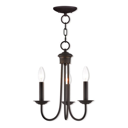 Bronze Three Light Dimmable Chandelier With Shades