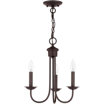 Bronze Three Light Dimmable Chandelier With Shades