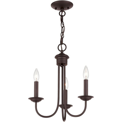 Bronze Three Light Dimmable Chandelier With Shades