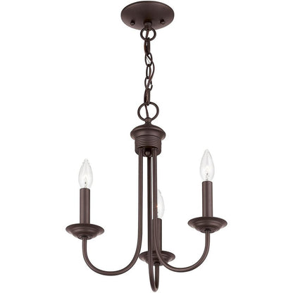 Bronze Three Light Dimmable Chandelier With Shades