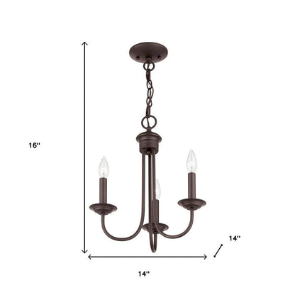 Bronze Three Light Dimmable Chandelier With Shades