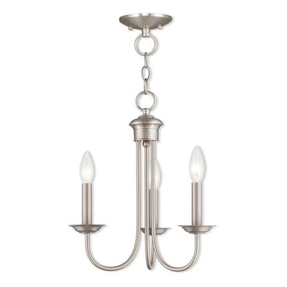 Three Light Dimmable Chandelier With Shades