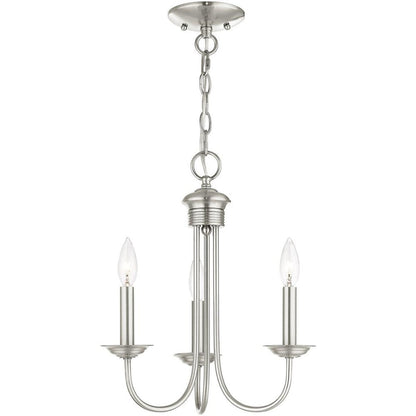 Three Light Dimmable Chandelier With Shades