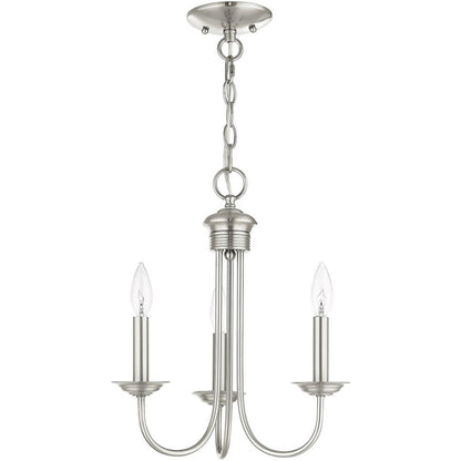 Three Light Dimmable Chandelier With Shades