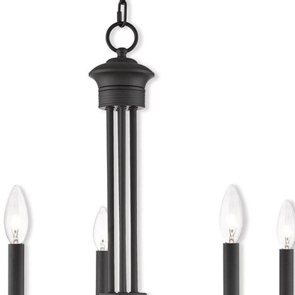 Bronze Five Light Dimmable Chandelier With Shades
