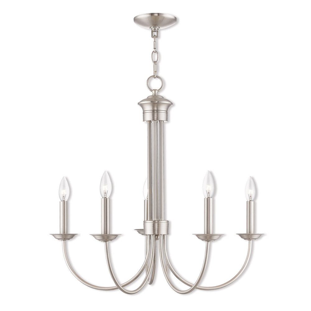 Five Light Dimmable Chandelier With Shades