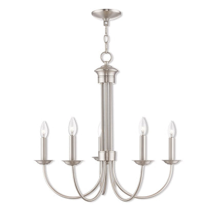 Five Light Dimmable Chandelier With Shades