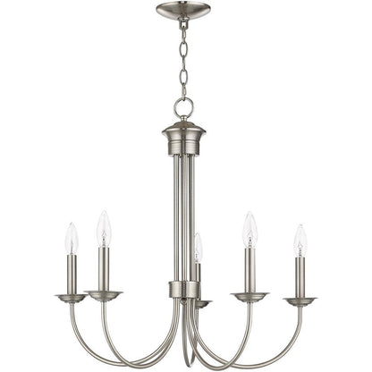 Five Light Dimmable Chandelier With Shades