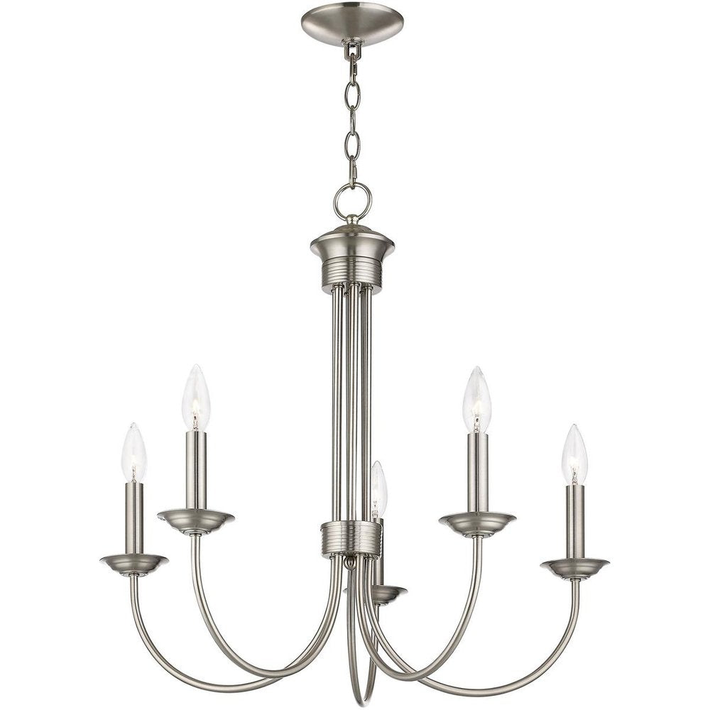 Five Light Dimmable Chandelier With Shades