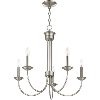 Five Light Dimmable Chandelier With Shades