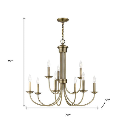 Nine Light Dimmable Chandelier With Shades