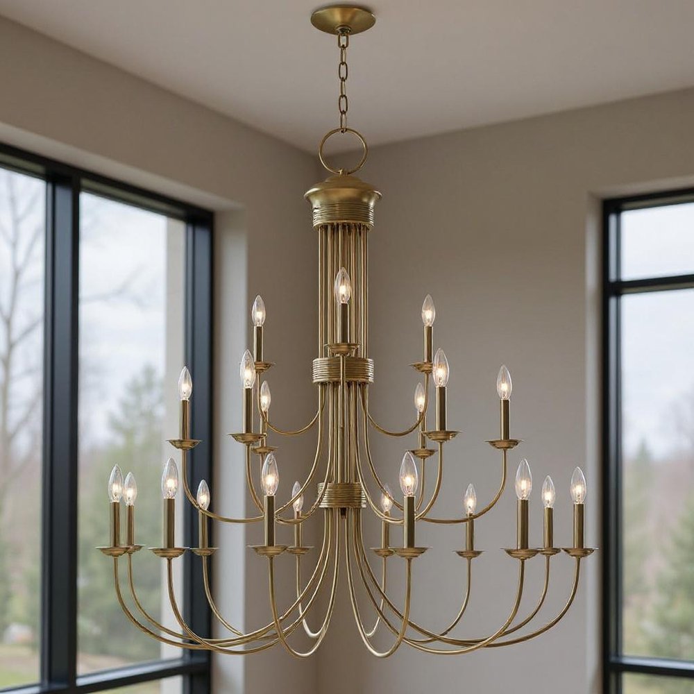 Multi Light Dimmable Chandelier With Shades