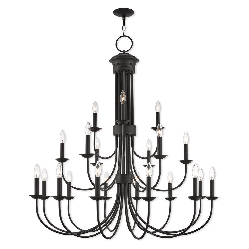 Bronze Multi Light Dimmable Chandelier With Shades