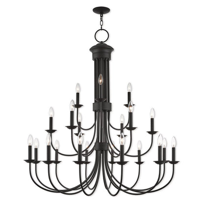 Bronze Multi Light Dimmable Chandelier With Shades