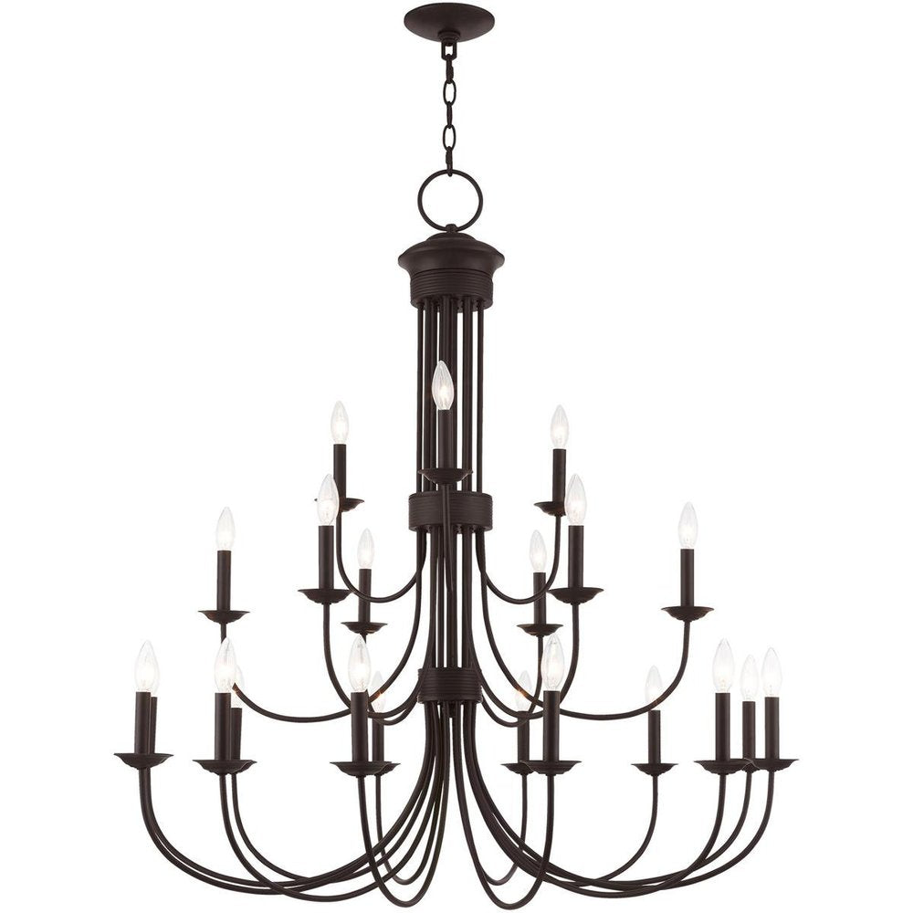 Bronze Multi Light Dimmable Chandelier With Shades