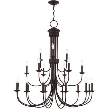 Bronze Multi Light Dimmable Chandelier With Shades