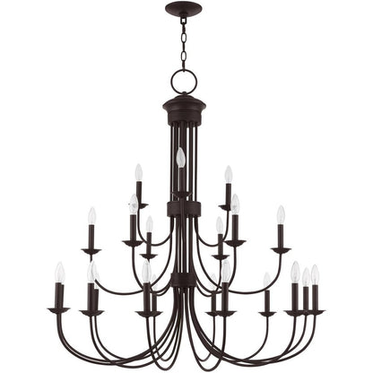 Bronze Multi Light Dimmable Chandelier With Shades