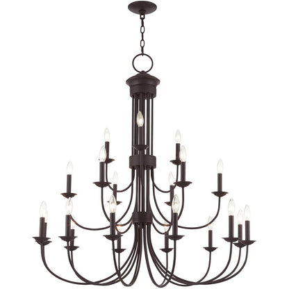 Bronze Multi Light Dimmable Chandelier With Shades