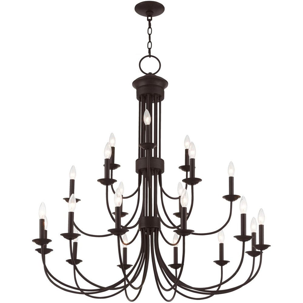 Bronze Multi Light Dimmable Chandelier With Shades