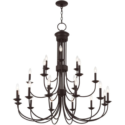 Bronze Multi Light Dimmable Chandelier With Shades