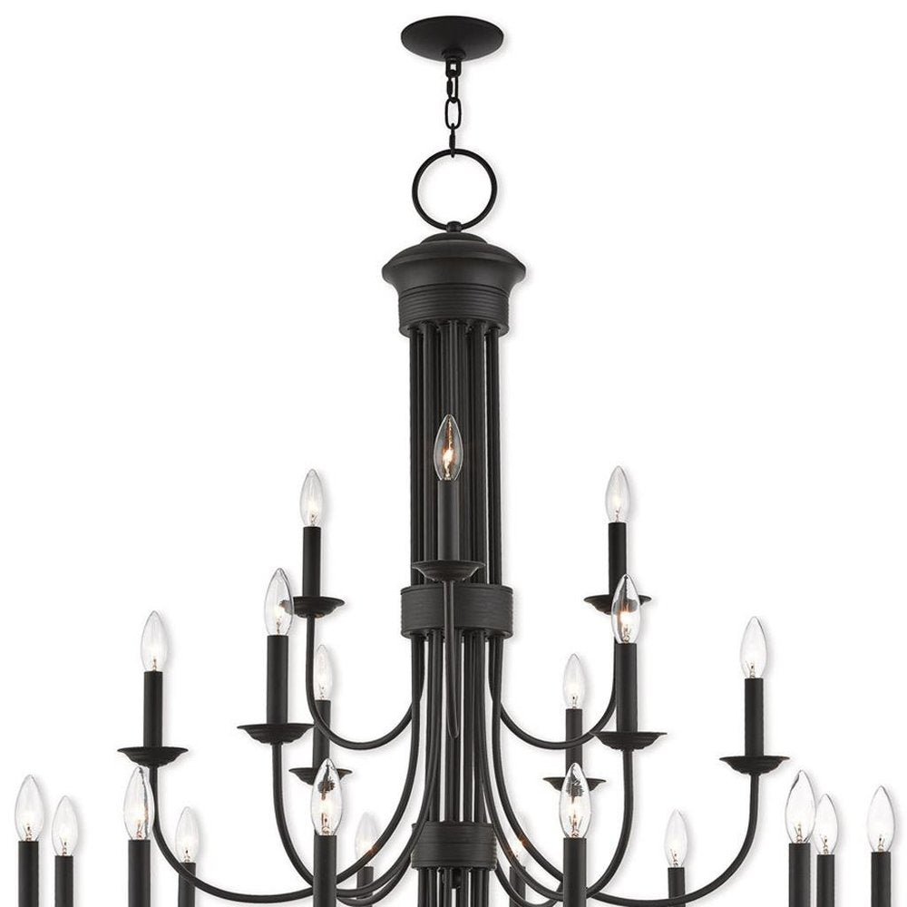 Bronze Multi Light Dimmable Chandelier With Shades