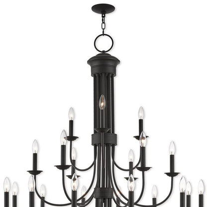 Bronze Multi Light Dimmable Chandelier With Shades