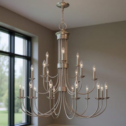 Multi Light Dimmable Chandelier With Shades