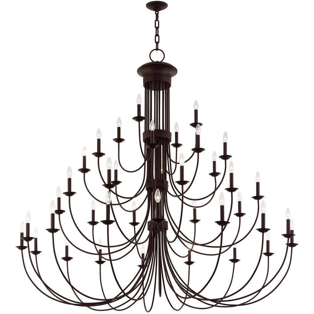 Bronze Multi Light Dimmable Chandelier With Shades