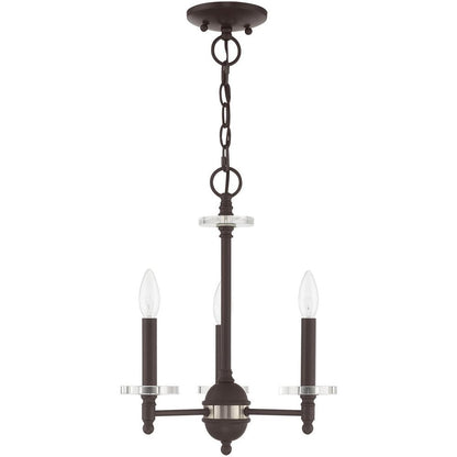 Bronze Three Light Dimmable Chandelier With Shades
