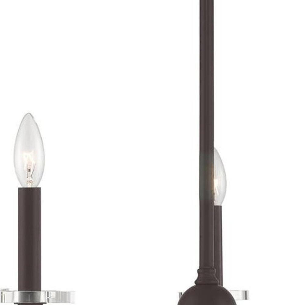 Bronze Five Light Dimmable Chandelier With Shades